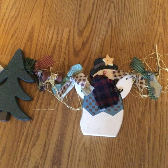 Snowman Christmas Tree Wooden 27” Long Swag Decor - Picture 5 of 6